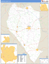 Sampson County, NC Zip Code Wall Map