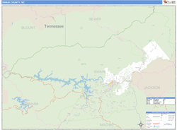 Swain County, NC Zip Code Wall Map