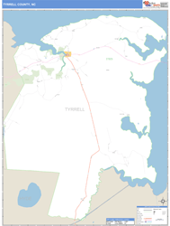 Tyrrell County, NC Zip Code Wall Map