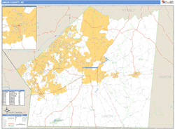 Union County, NC Zip Code Wall Map