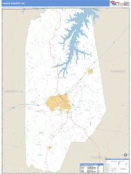 Vance County, NC Zip Code Wall Map