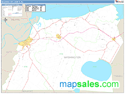 Washington County, NC Zip Code Wall Map