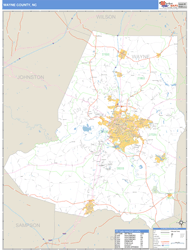 Wayne County, NC Zip Code Wall Map