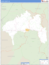 Yancey County, NC Zip Code Wall Map