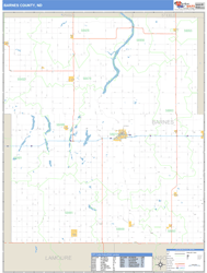 Barnes County, ND Zip Code Wall Map