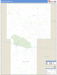 Billings County, ND Zip Code Wall Map