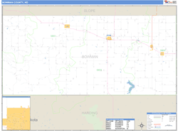 Bowman County, ND Zip Code Wall Map