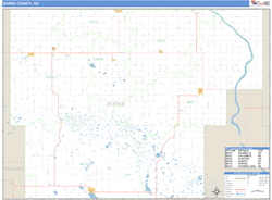 Burke County, ND Zip Code Wall Map