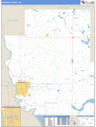 Burleigh County, ND Zip Code Wall Map