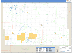 Cavalier County, ND Zip Code Wall Map