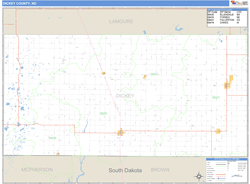 Dickey County, ND Wall Map