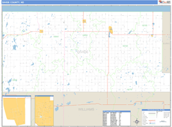 Divide County, ND Zip Code Wall Map