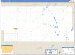 Eddy County, ND Wall Map