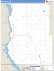 Emmons County, ND Zip Code Wall Map