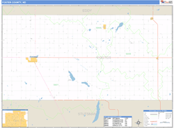 Foster County, ND Zip Code Wall Map