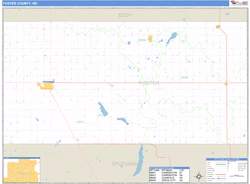Foster County, ND Wall Map