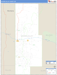 Golden Valley County, ND Wall Map