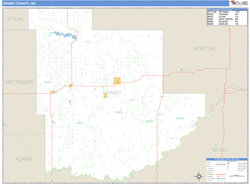 Grant County, ND Zip Code Wall Map