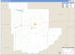 Grant County, ND Wall Map