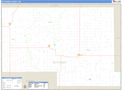 Hettinger County, ND Zip Code Wall Map