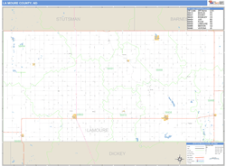 La Moure County, ND Zip Code Wall Map