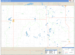 Logan County, ND Zip Code Wall Map