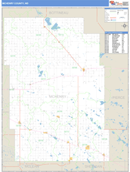 McHenry County, ND Zip Code Wall Map