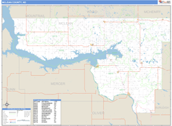 McLean County, ND Zip Code Wall Map