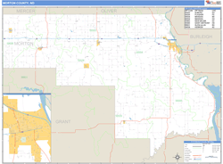 Morton County, ND Zip Code Wall Map