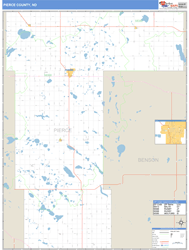 Pierce County, ND Zip Code Wall Map