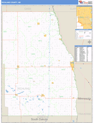 Richland County, ND Zip Code Wall Map