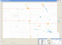 Sargent County, ND Zip Code Wall Map