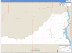 Sioux County, ND Zip Code Wall Map