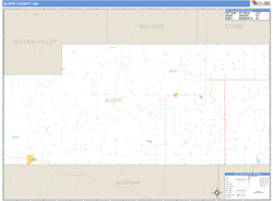 Slope County, ND Zip Code Wall Map