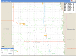 Traill County, ND Zip Code Wall Map