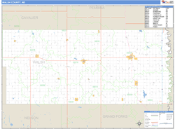 Walsh County, ND Zip Code Wall Map