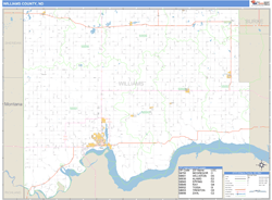 Williams County, ND Zip Code Wall Map