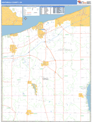 Ashtabula County, OH Zip Code Wall Map