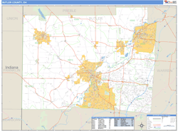 Butler County, OH Zip Code Wall Map