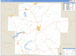 Carroll County, OH Zip Code Wall Map