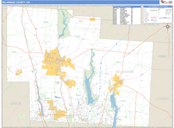 Delaware County, OH Zip Code Wall Map