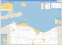 Erie County, OH Zip Code Wall Map