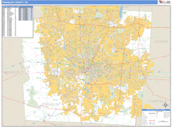 Franklin County, OH Zip Code Wall Map