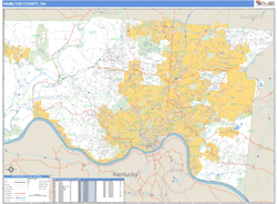 Hamilton County, OH Zip Code Wall Map