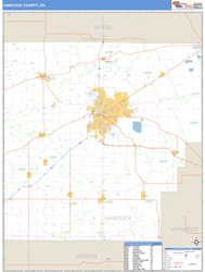 Hancock County, OH Zip Code Wall Map