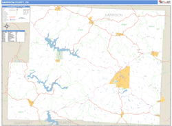 Harrison County, OH Zip Code Wall Map