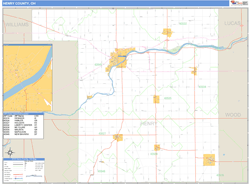 Henry County, OH Zip Code Wall Map