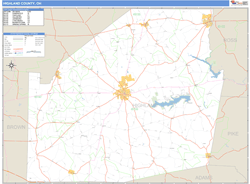 Highland County, OH Zip Code Wall Map