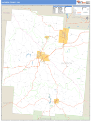 Jackson County, OH Zip Code Wall Map