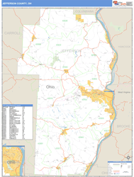 Jefferson County, OH Wall Map